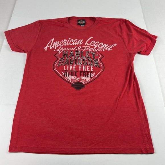2015 Harley Davidson Fort Bragg Shirt Fits Medium Red Pin Up Biker Tee Tag L - Picture 1 of 14